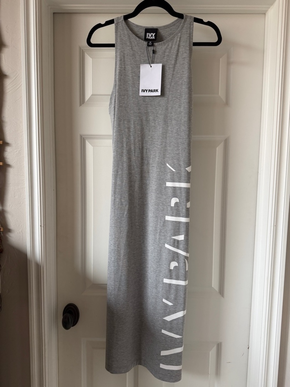 IVY PARK Light Gray Sleeveless Maxi Logo Dress NEW WITH TAGS
